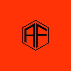 AF letter icon design on RED background.  Creative letter AF/A F logo design. AF initials Logo design