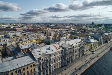 Aerial Townscape of Saint Petersburg City. Central  District