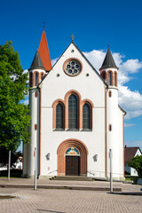 Fototapeta na wymiar Kirche in Mochenwangen in Oberschwaben in Deutschland, auch genannt der Schussendom
