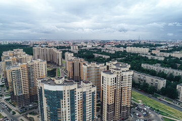 Fototapeta premium Aerial Townscape of Saint Petersburg City. Kalininsky District