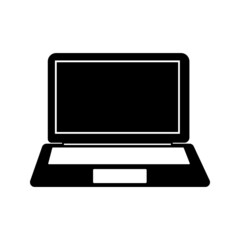 Laptop with pointer or cursor icon isolated