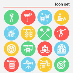 16 pack of free time  filled web icons set