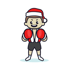 Boxing day mascot with Santa Claus costume design