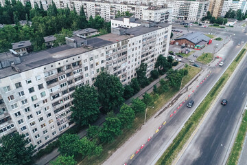 Fototapeta premium Aerial Townscape of Saint Petersburg City. Kalininsky District