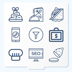 Simple set of 9 icons related to number