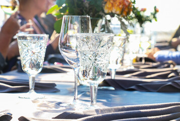 a table in the restaurant where people dine