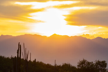 sunset in the mountains