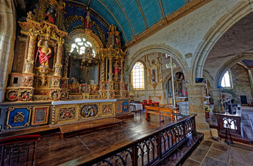 Fototapeta na wymiar Enclos Paroissial de Commana, L'église Saint-Derrien, Armorique, Finistère, Bretagne, France