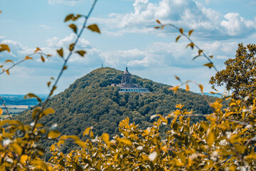 Emperor William Monument on top of Wittekindsberg near the city of Porta Westfalica, North Rhine...