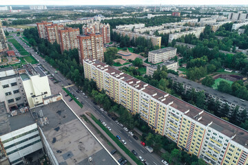 Obraz premium Aerial Townscape of Saint Petersburg City. Kalininsky District