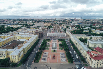 Aerial Townscape of Saint Petersburg City. Kalininsky District