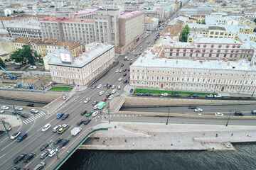 Aerial Townscape of Saint Petersburg City. Kalininsky District