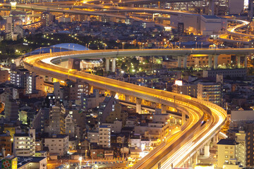 Fototapeta na wymiar 大阪湾岸高速の夜景