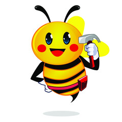 honey bee mascot cartoon in vector