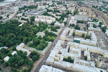 Obraz premium Aerial Townscape of Saint Petersburg City. Kalininsky District