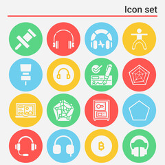 16 pack of all  filled web icons set