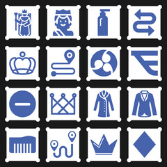 16 pack of crest  filled web icons set