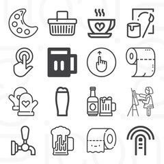 16 pack of craft  lineal web icons set