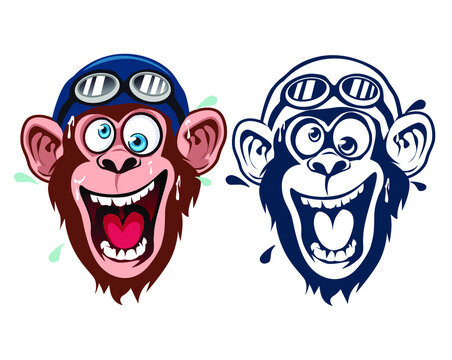 Crazy Monkey Mascot Cartoon