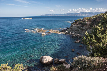 Fototapeta na wymiar Mediterranean coast on the island of Cyprus