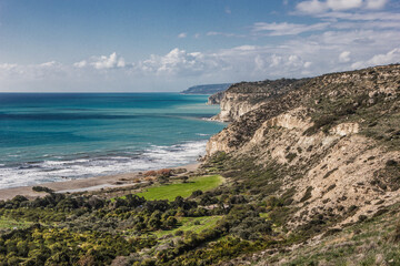 Fototapeta na wymiar Mediterranean coast on the island of Cyprus