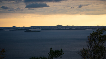 Stavanger Norway At Sunset From Across the Fjord