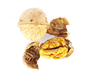 walnut nuts without shell isolated food background