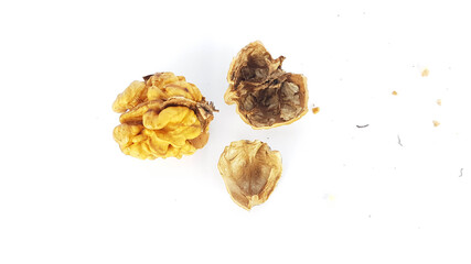 walnut nuts without shell isolated food background