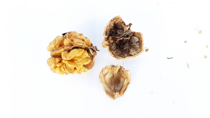 walnuts nuts without shell isolated food background