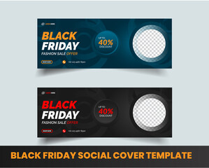 social media facebook cover banner design template for black friday. Creative web ads banner design. 