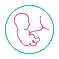 baby in womb icon, line style