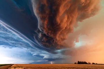  Supercell thunderstorm with dramatic storm clouds and lightning © JSirlin