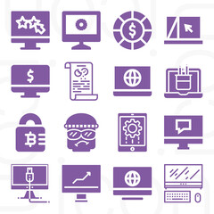 16 pack of chip  filled web icons set