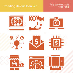 Simple set of procedures related filled icons.