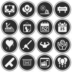16 pack of parade  filled web icons set