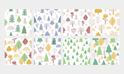Fototapeta na wymiar Christmas Tree Pattern Background for Gift Wrap