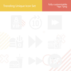Simple set of swift related filled icons.