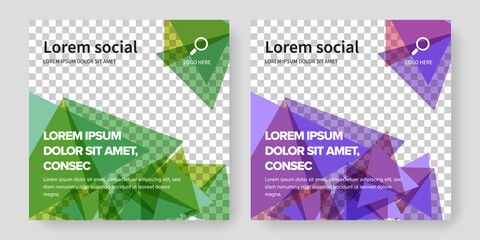 Elegant And Modern Social Media Post Templates With Green Background Color Square Graphic For Instagram And Facebook Wall Mural Phillipes