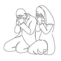 muslim couple wedding prayer