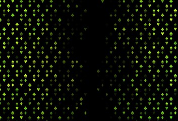 Dark Green, Yellow vector background with cards signs.