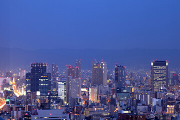 Fototapeta na wymiar 大阪難波ビル群の夜景