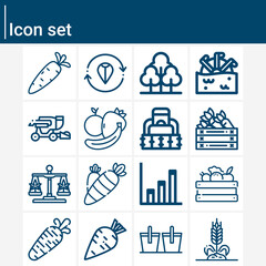 Fototapeta na wymiar Simple set of crops related lineal icons.