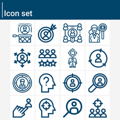 Simple set of headhunting related lineal icons.