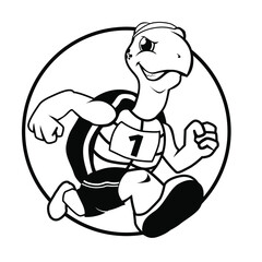 turtle runner mascot cartoon
