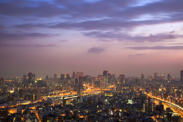 Fototapeta premium 大阪西区と北区の夜明け