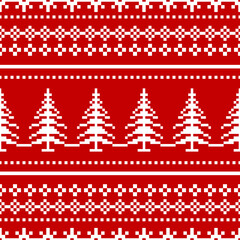 Knitted Christmas and New Year seamless pattern