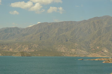 Driving and hiking in the Andes Mountains between Chile and Argentina on the way to Mendoza