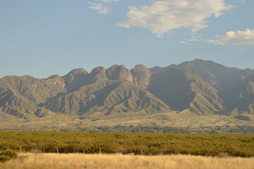 Driving and hiking in the Andes Mountains between Chile and Argentina on the way to Mendoza