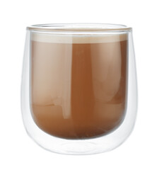 Glass cup of coffee isolated on white