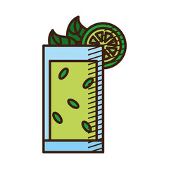 cold tea drink icon, hand draw style
